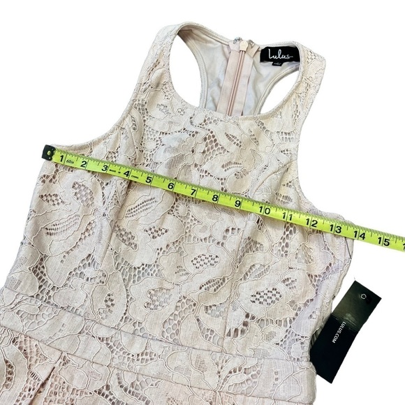 LULUS Blush Small Dress Pink Lace Racerback Skater New - Picture 7 of 12